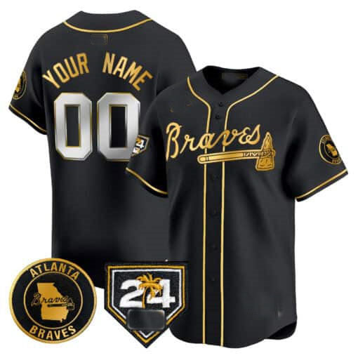 Custom A.Braves Spring Training Patch Vapor Premier Limited 篓CStitched Baseball Jerseys
