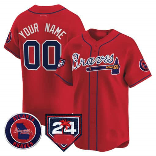 Custom A.Braves Spring Training Patch Vapor Premier Limited 篓CStitched Baseball Jerseys