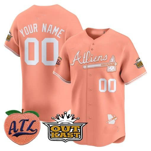 Custom A.Braves Atliens & Peach Vapor Premier Limited 篓C All Stitched Baseball Jerseys
