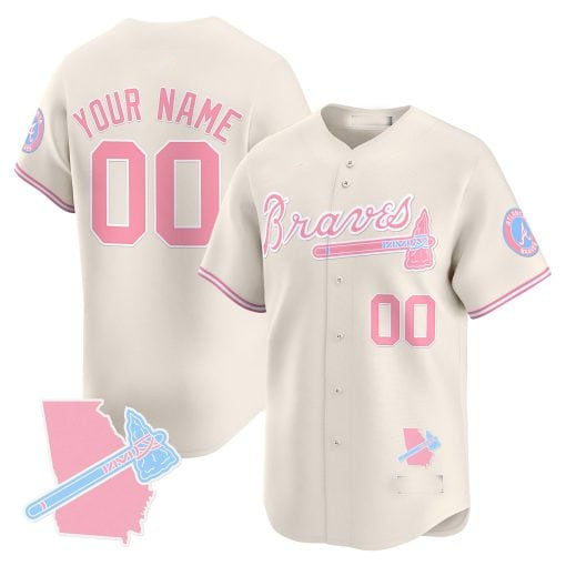 Custom A.Braves Bubblegum Pink Vapor Premier Limited Jersey篓C All Stitched Baseball Jerseys