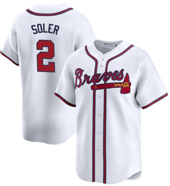 Custom #2 White ATL Baseball Shirt Top