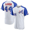 Custom #44 White Throwback ATL Baseball Shirt Top