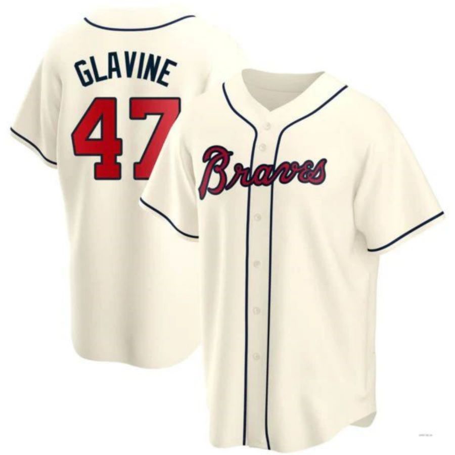 Custom #47 Cream ATL Baseball Shirt Top