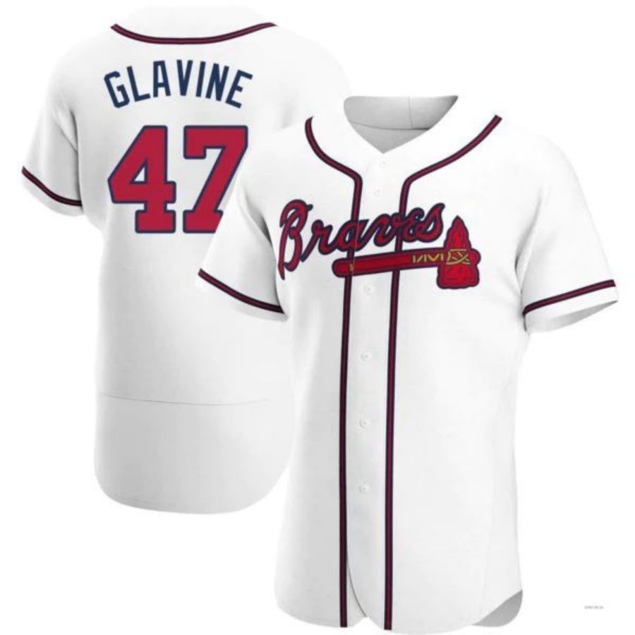 Custom #47 White ATL Baseball Shirt Top