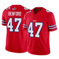 Custom #47 Red BUF Football Shirt Top