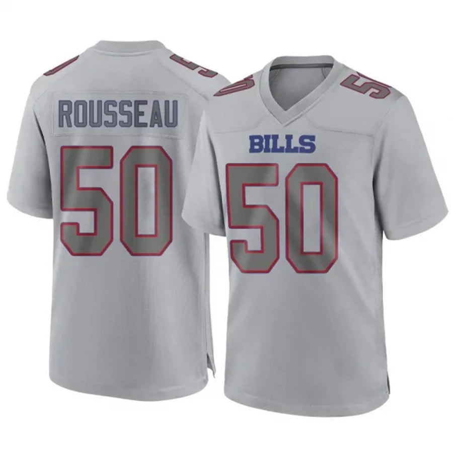 Custom #50 Gray BUF Football Shirt Top