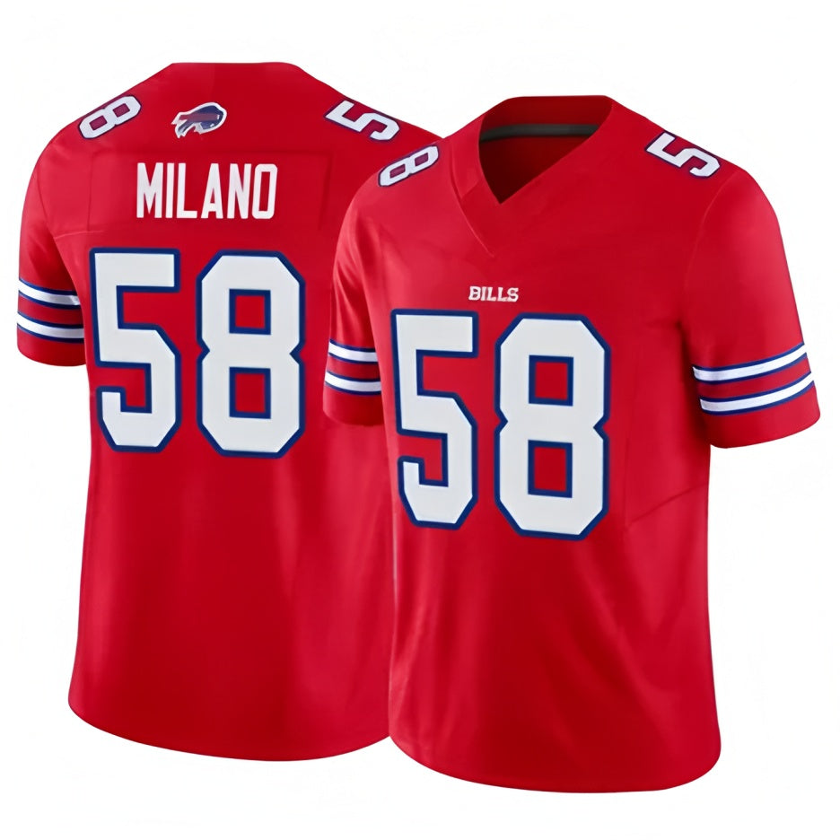 Custom #58 Red BUF Football Shirt Top