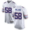 Custom #58 White BUF Football Shirt Top