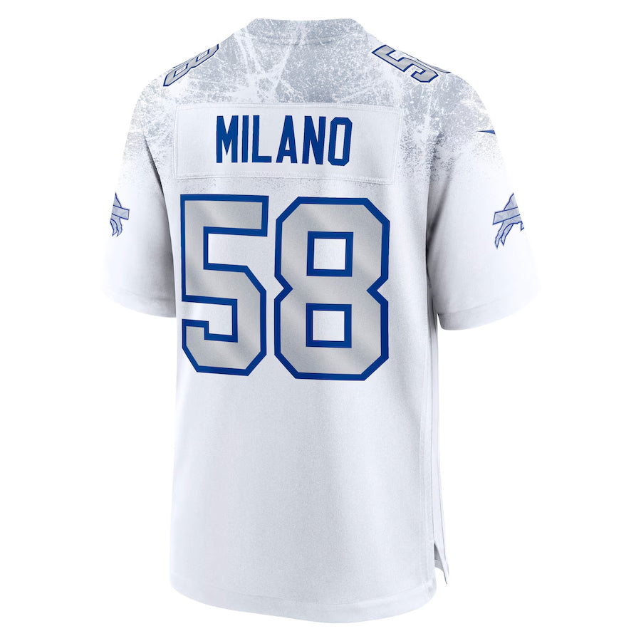 Custom #58 White BUF Football Shirt Top