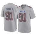 Custom #91 Gray BUF Football Shirt Top