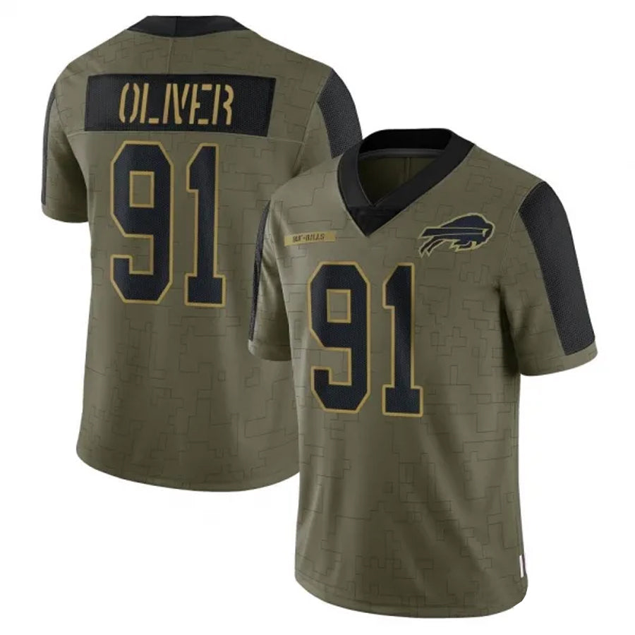 Custom #91 Olive BUF Football Shirt Top