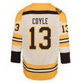 Custom #13 Cream BOS Hockey Shirt Top