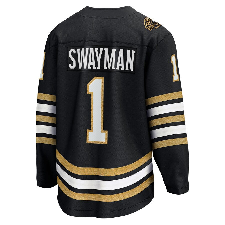 Custom #1 Black BOS Hockey Shirt Top