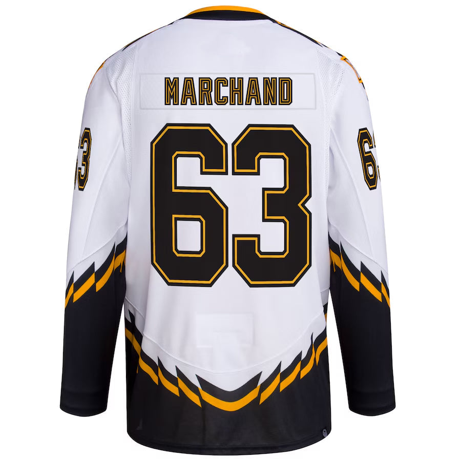 Custom #63 White Retro BOS Hockey Shirt Top