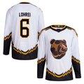 Custom #6 White Retro BOS Hockey Shirt Top