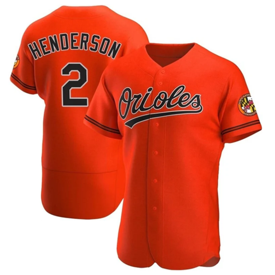 Custom #2 Orange BAL Baseball Shirt Top