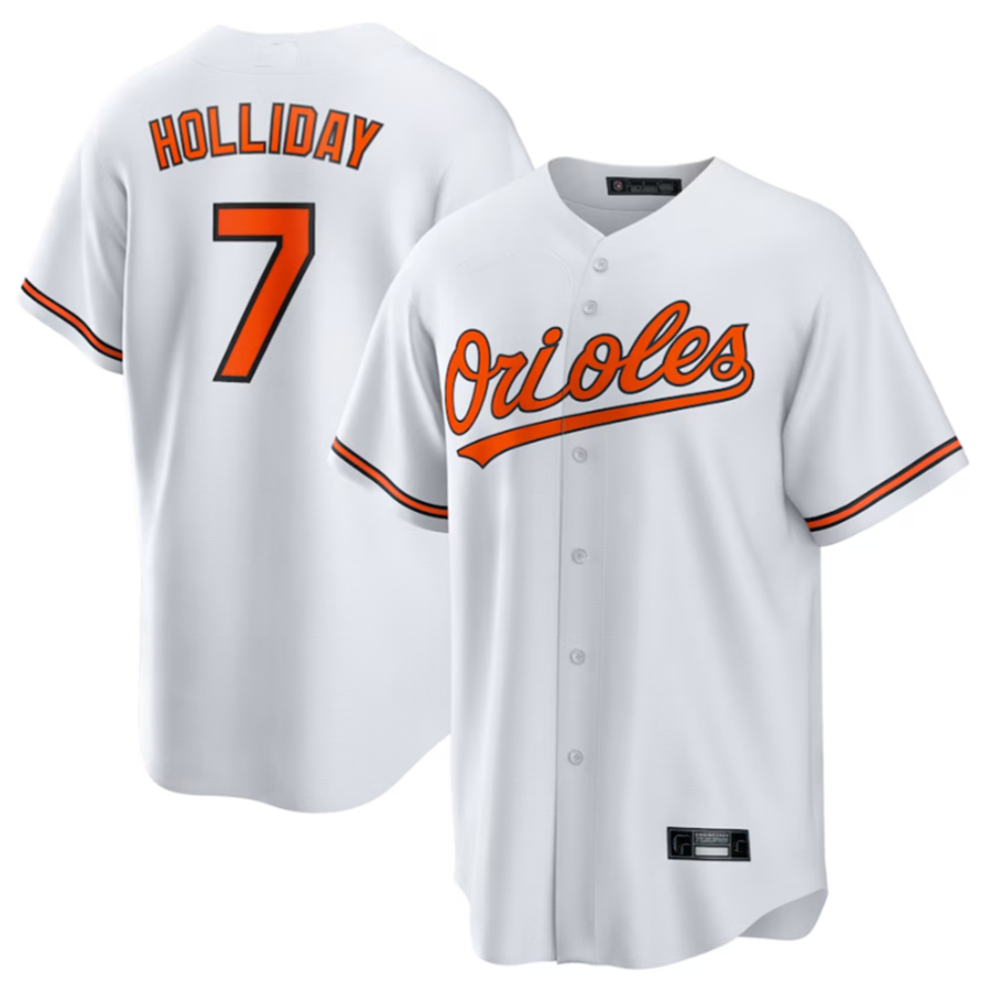 Custom #7 White BAL Baseball Shirt Top