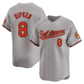 B.Orioles #8 Cal Ripken Jr. Player Gray Limited Road Baseball Jerseys