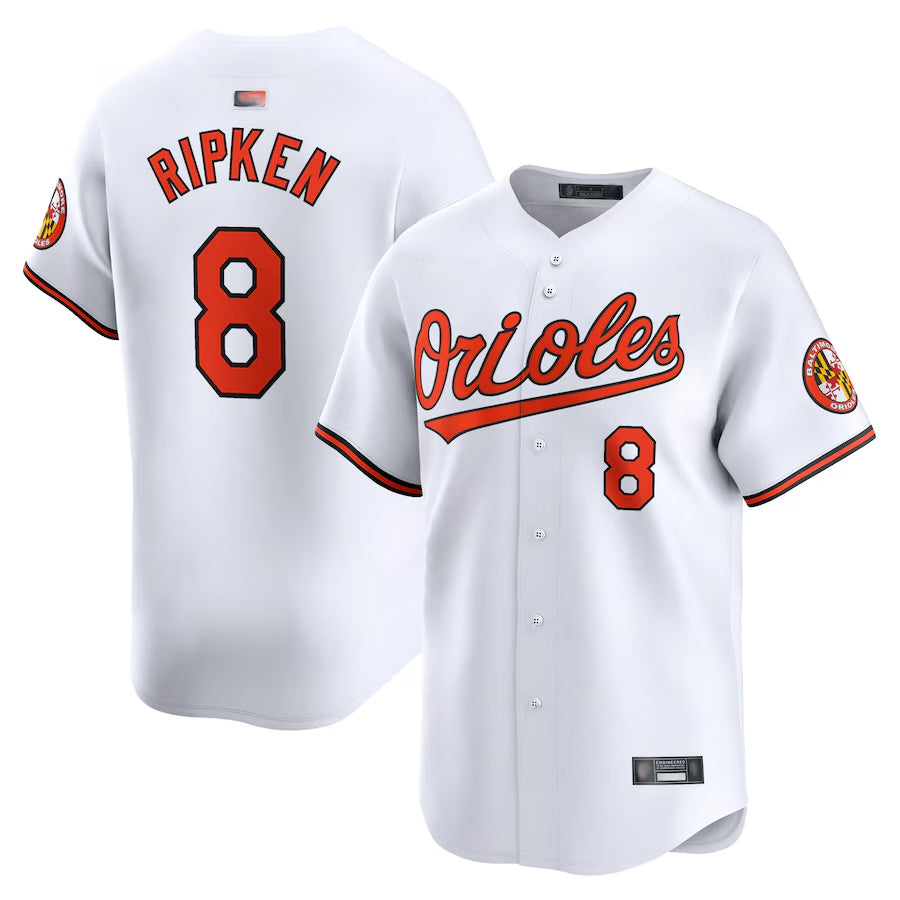 Custom #8 White BAL Baseball Shirt Top