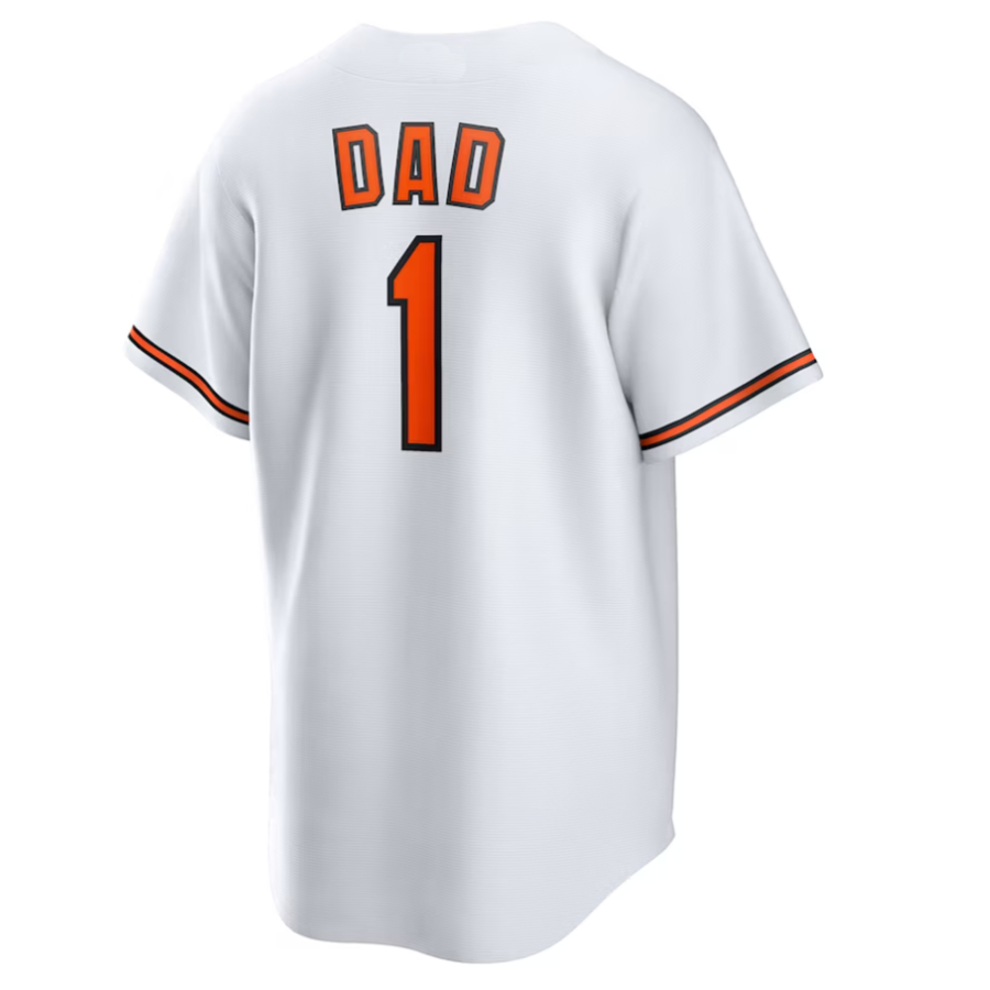 Custom #1 White BAL Baseball Shirt Top
