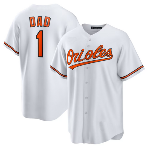 Custom #1 White BAL Baseball Shirt Top