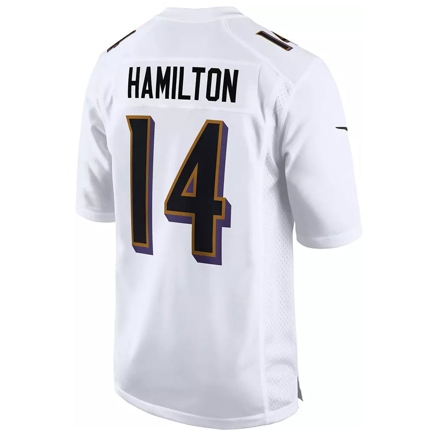 Custom #14 White BAL Football Shirt Top