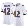 Custom #42 White BAL Football Shirt Top