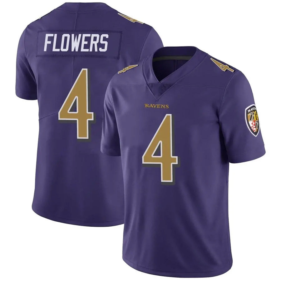 Custom #4 Purple BAL Football Shirt Top