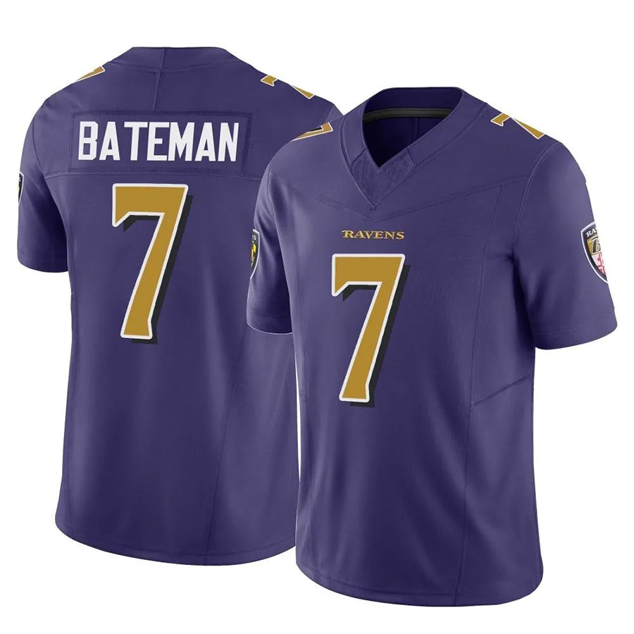 Custom #7 Purple BAL Football Shirt Top