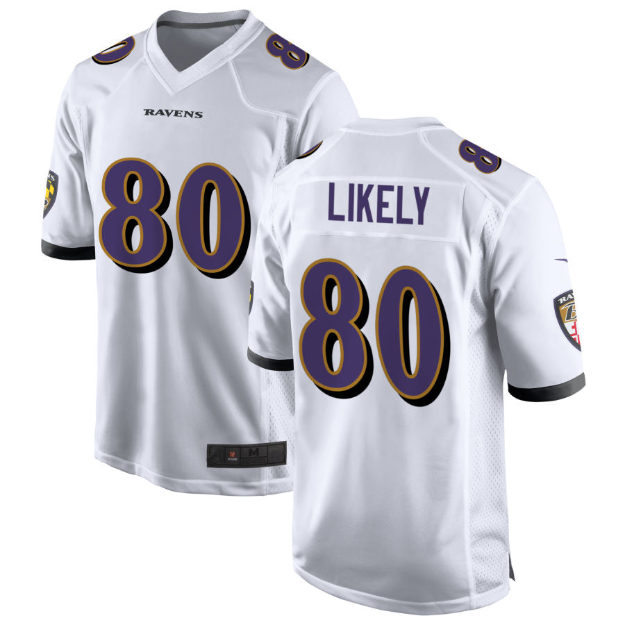 Custom #80 White BAL Football Shirt Top