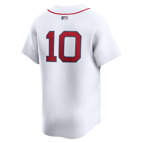 Custom #10 White BOS Baseball Shirt Top