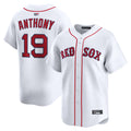 Custom #19 White BOS Baseball Shirt Top