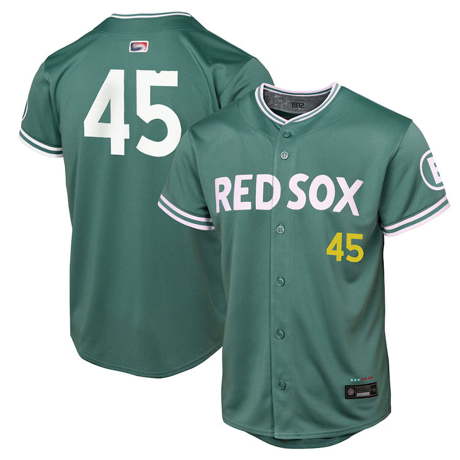 Custom #45 Green City Connect BOS Baseball Shirt Top