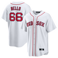 Custom #66 White BOS Baseball Shirt Top