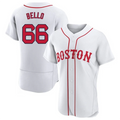 Custom #66 White BOS Baseball Shirt Top