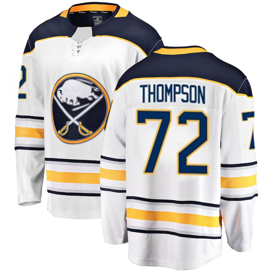 Custom #72 White BUF Hockey Shirt Top
