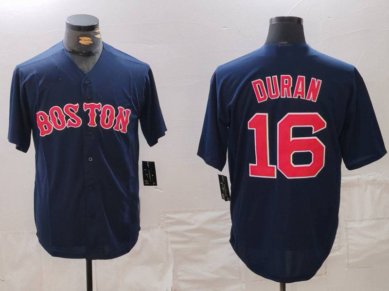 Custom #16 Navy BOS Baseball Shirt Top