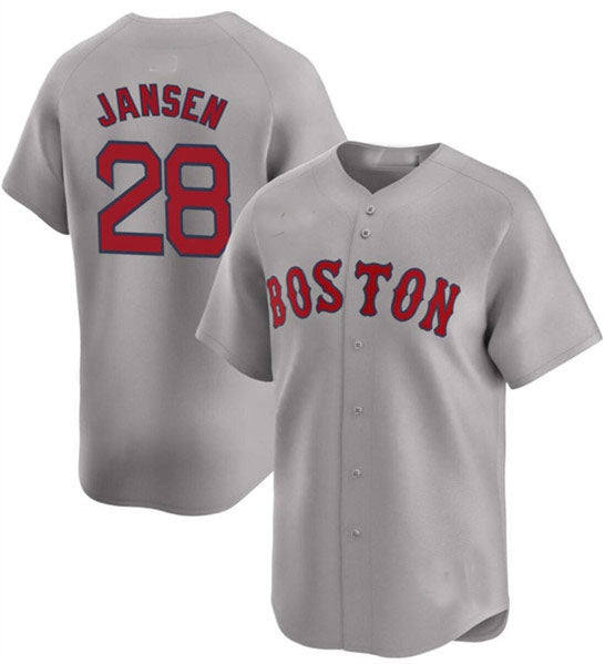 Custom #28 Gray BOS Baseball Shirt Top