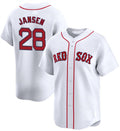 Custom #28 White BOS Baseball Shirt Top