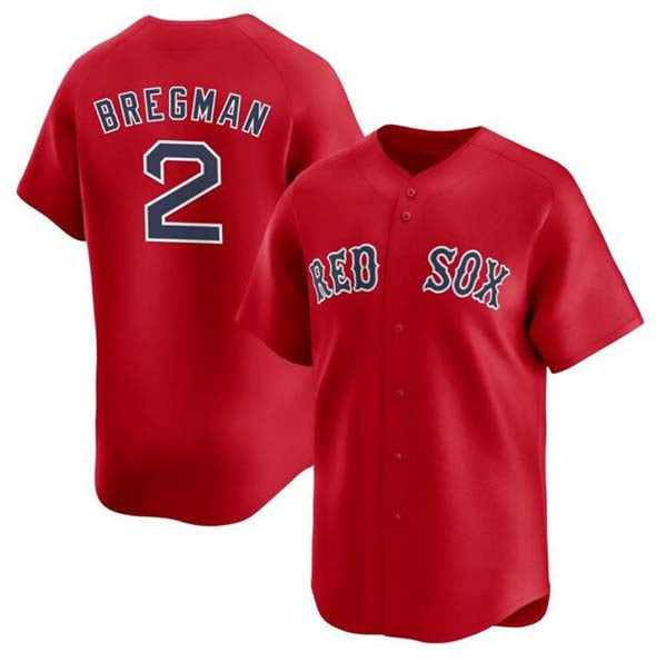 Custom #2 Red BOS Baseball Shirt Top