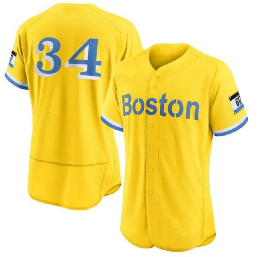 Custom #34 Gold City Connect BOS Baseball Shirt Top