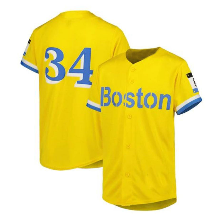 Custom #34 Gold City Connect BOS Baseball Shirt Top
