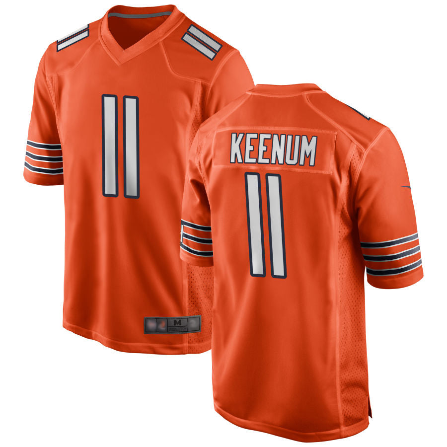 Custom #11 Orange CHI Football Shirt Top