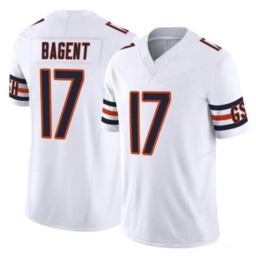 Custom #17 White CHI Football Shirt Top