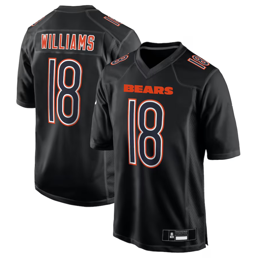 Custom #18 Carbon Black CHI Football Shirt Top