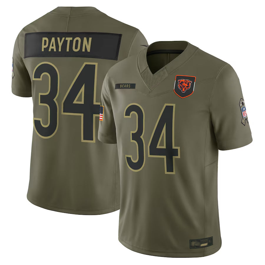 Custom #34 Olive CHI Football Shirt Top
