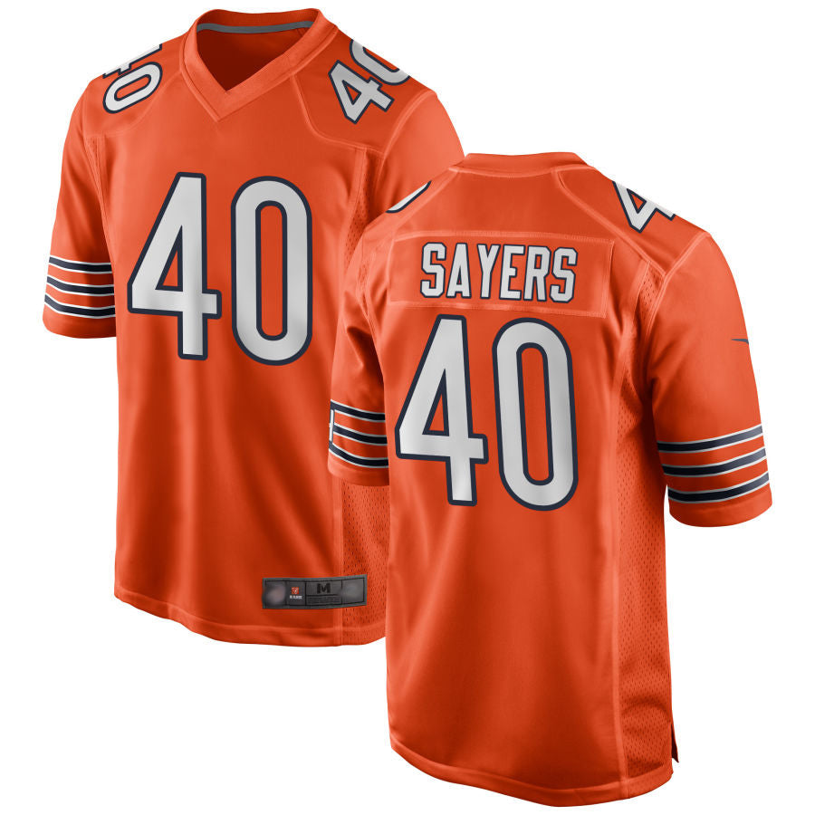 Custom #40 Orange CHI Football Shirt Top