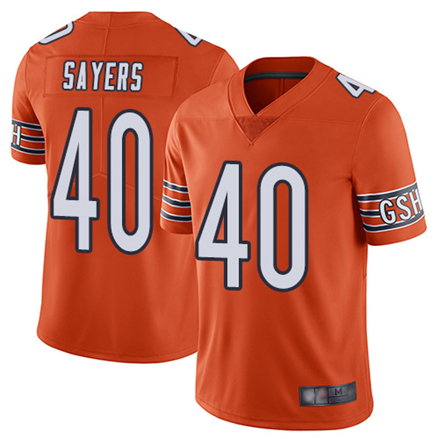Custom #40 Orange CHI Football Shirt Top