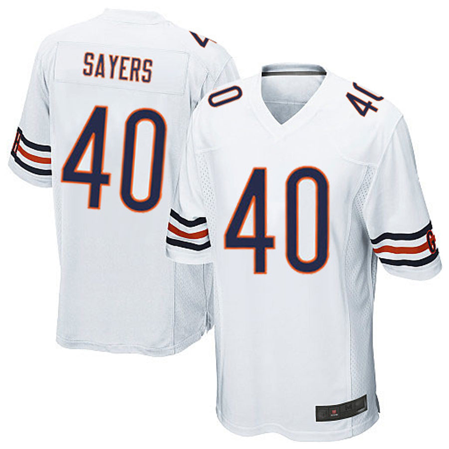 Custom #40 White CHI Football Shirt Top