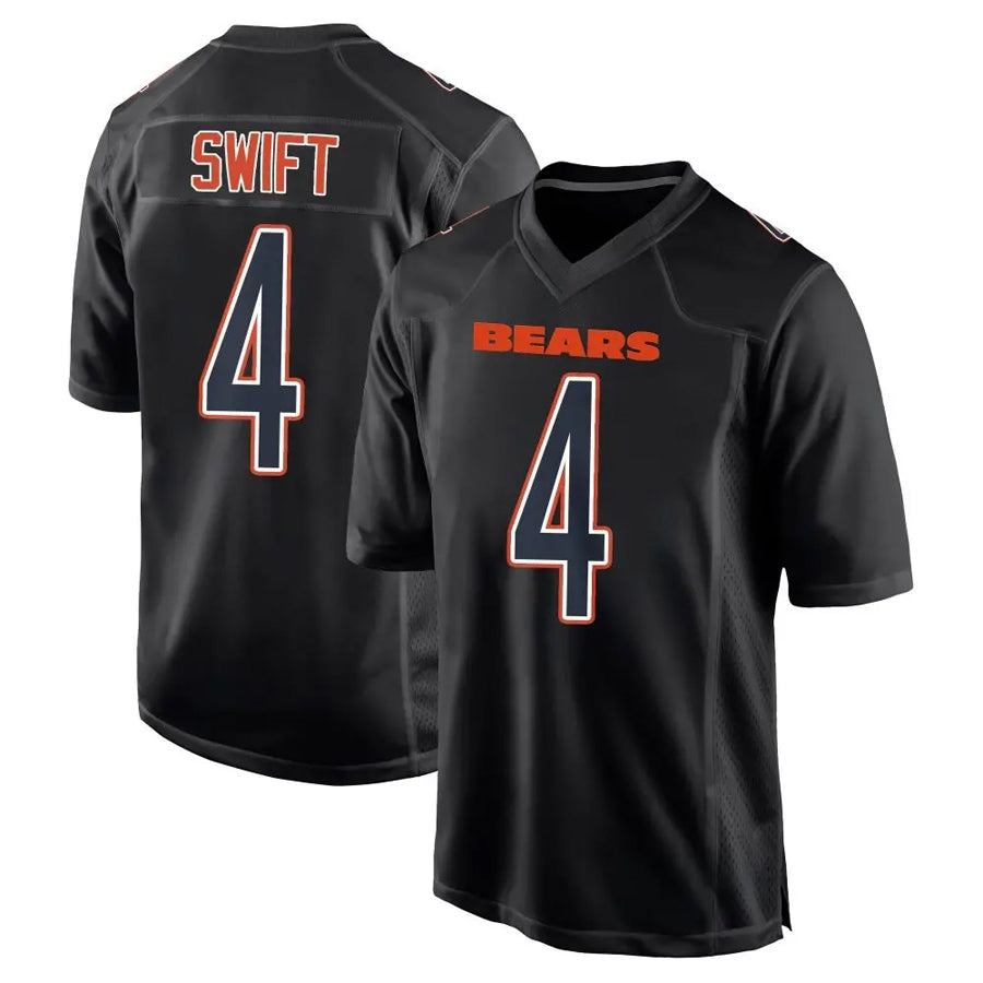 Custom #4 Black CHI Football Shirt Top